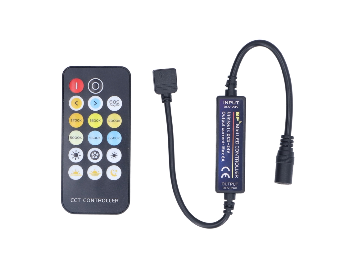 Controlador De Luz Led Rf Con 17 Teclas, Ajuste De Temperatura De Color Y Control Remoto.