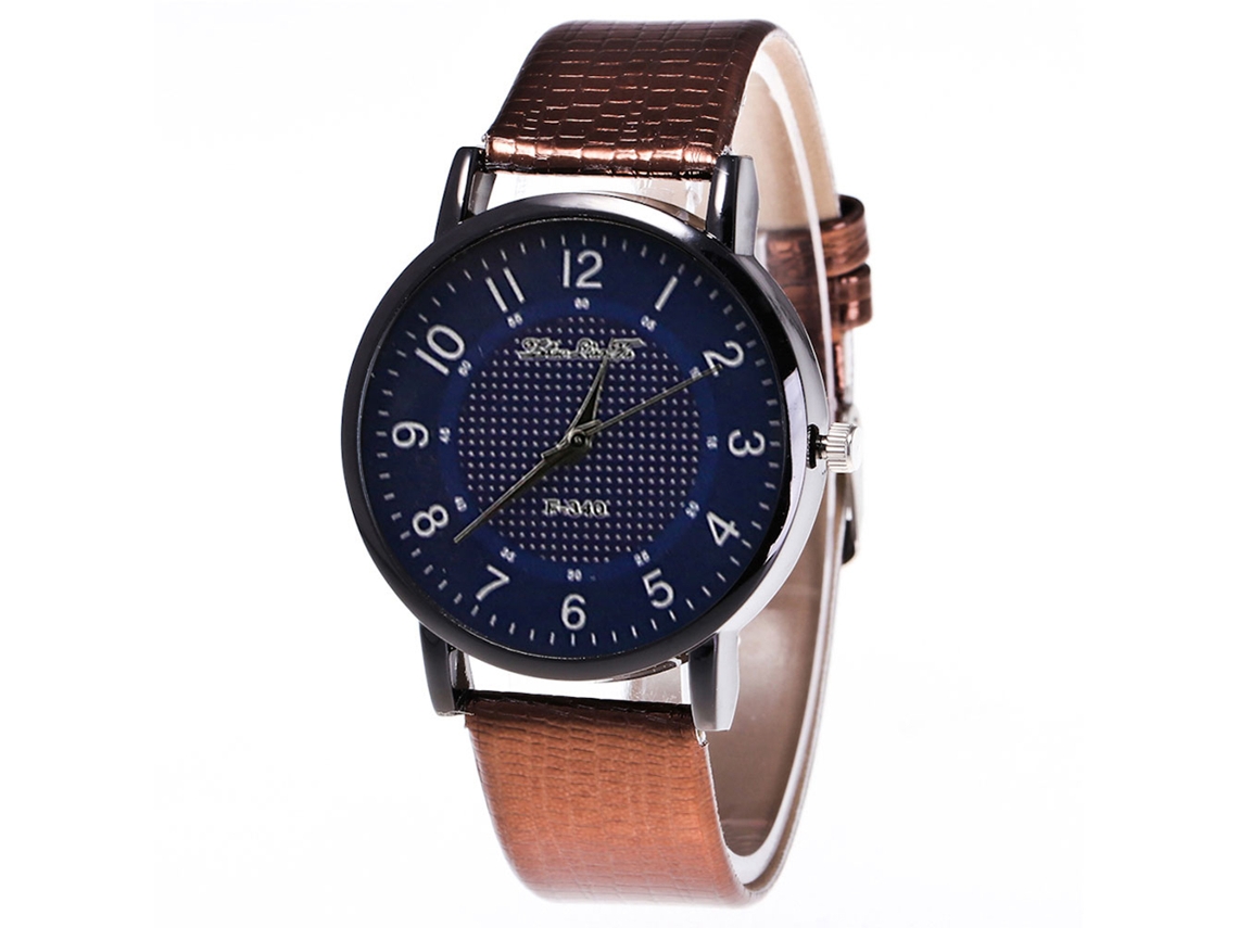 Reloj De Cuarzo De Pareja Con Correa De Cuero Pu Zhoulianfa Casual Café