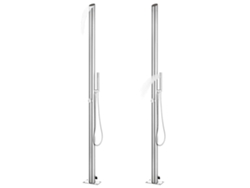 Maison Exclusive - Ducha De Jardín Con Base Marrón 225 Cm Acero Inoxidable