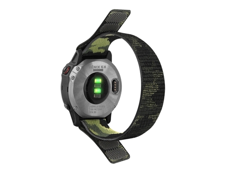 Correa de reloj inteligente para Garmin Fenix 7X Correa de nailon con cierre de gancho y bucle (verde camuflaje)