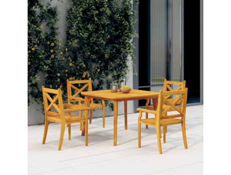 Mesa de jardín VIDAXL Marrón Madera de acacia (110x110x75 cm )