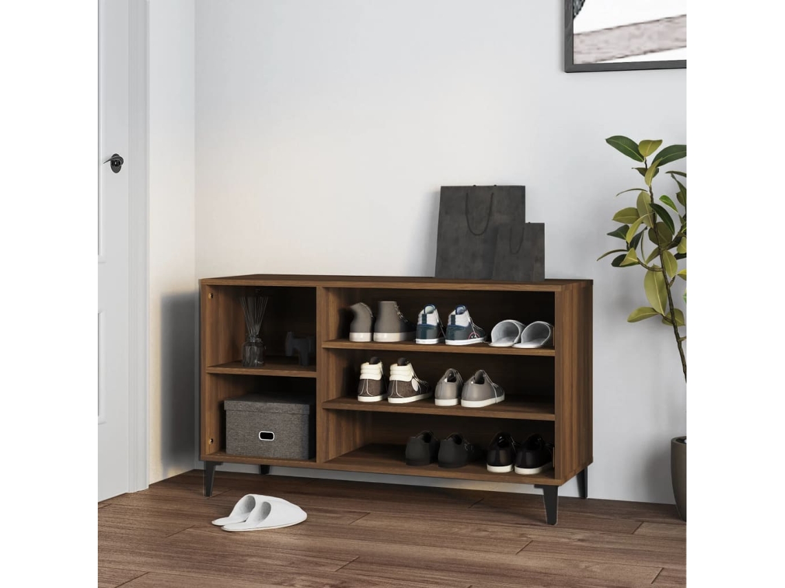 Zapatero Organizador en Derivados de Madera Roble Marrón 102X36X60 Cm
