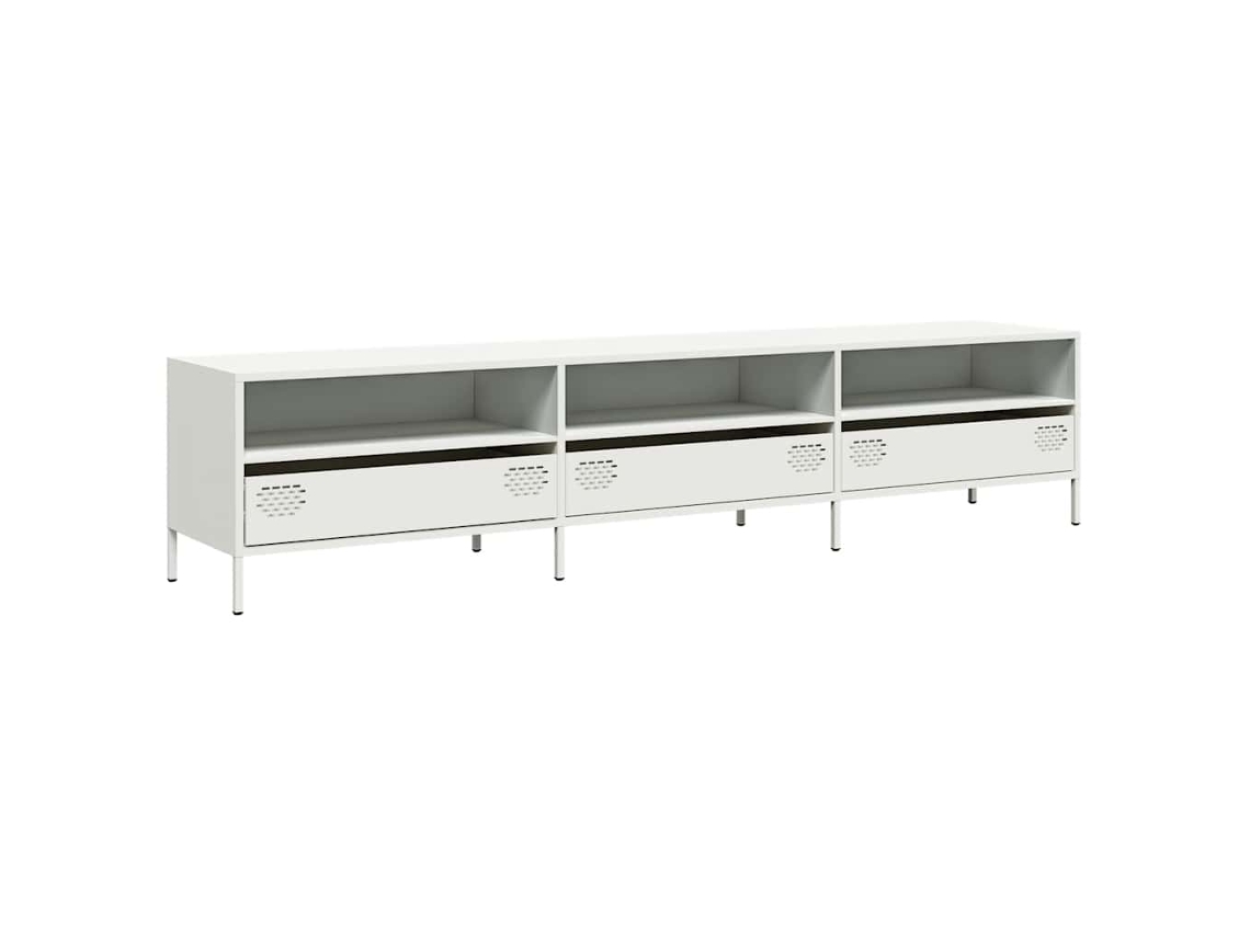 Maison Exclusive - Mueble Para Tv Acero Laminado En Frío Blanco 202x39x43,5 Cm