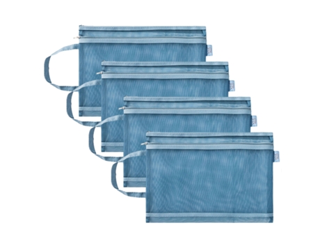 Cremallera De Malla Bolsa De Almacenamiento De Archivos Bolsa De Archivos De Malla Escolar Transporte De Suministros Para Libros, Azul ZMDECQNA