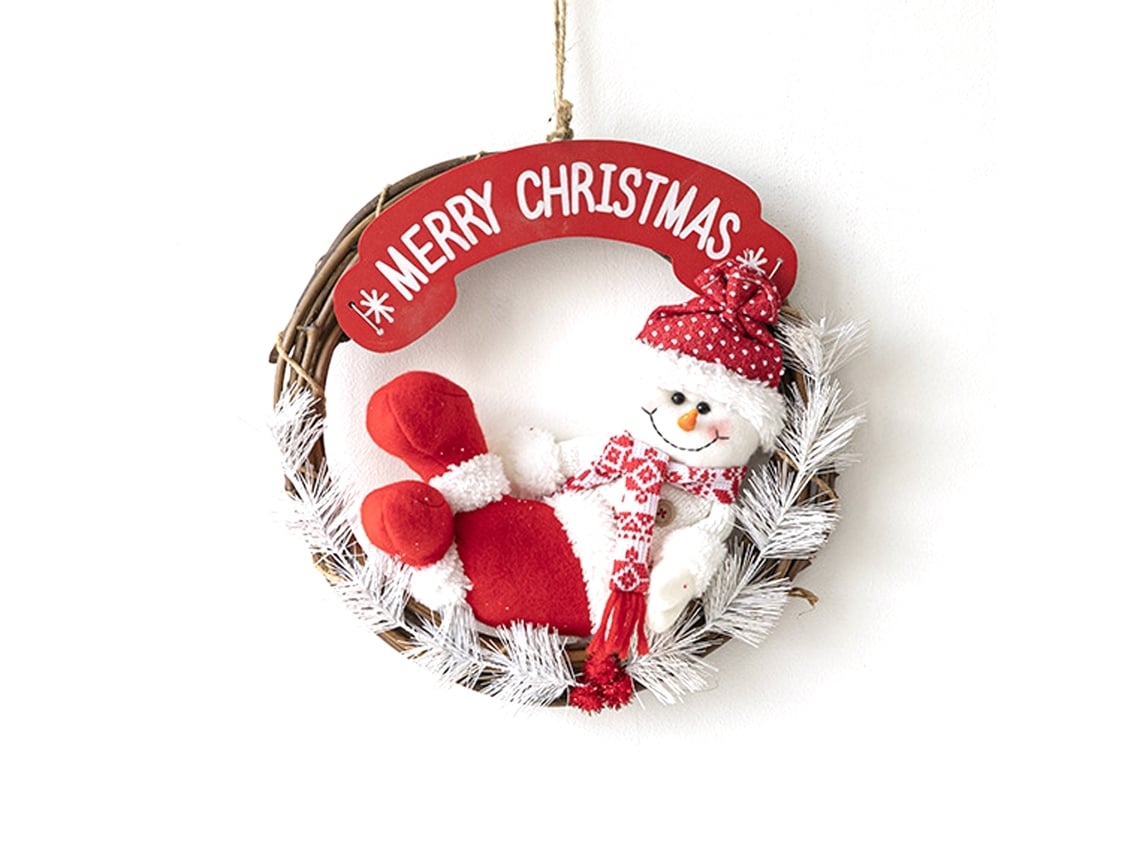 Coronas Navideñas De Caña Con Figuras De Tela, Decoración De Pared, Ergonómicas, Para Uso Diario.