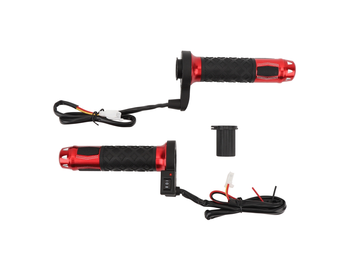 2026-asa De Mano Caliente Para Moto 3 Marchas Anti-deslizante Aleación De Aluminio Abs 22mm Mango Caliente 12v Rojo