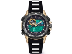 Reloj Deportivo Multifuncional De Doble Movimiento E Impermeable Para Hombre (dorado)