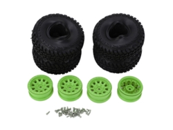 Neumáticos De Goma Para Coches Rc Con Bujes De Plástico, Alto Rendimiento, Universales, Para Crawler A Escala 1/10, Color Verde, 4 Unidades.