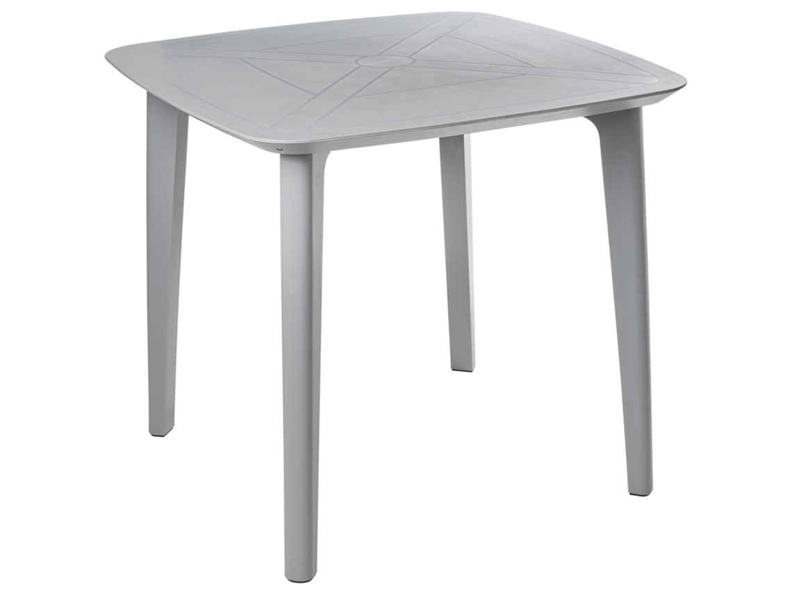 Mesa de jardín Beliani Sorico en ABS gris 86x86x77cm (material sintético duradero)