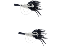Conjunto De 2 Peças Com Tiara Preta E Tiara Branca, Estilo Retrô Europeu, Ideal Para Figurinos De Palco E Festas.