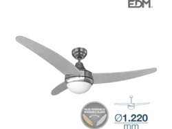 Ventilador de Techo EDM Modelo Egeo Plata / Níquel 60W122 Cm