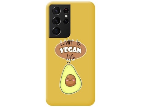 Carcasa Samsung Galaxy S21 Ultra 5G TUMUNDOSMARTPHONE Silicona Líquida Dibujos Amarillo