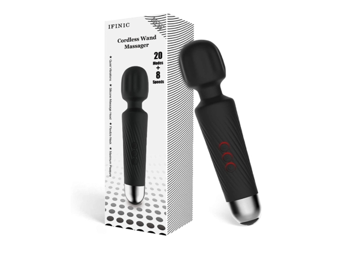 Yemaesre Vibrador Varita Masajeadora Masajeador Portátil Juguetes Sexuales Regalos Para Mujeres Negro Yemaesre