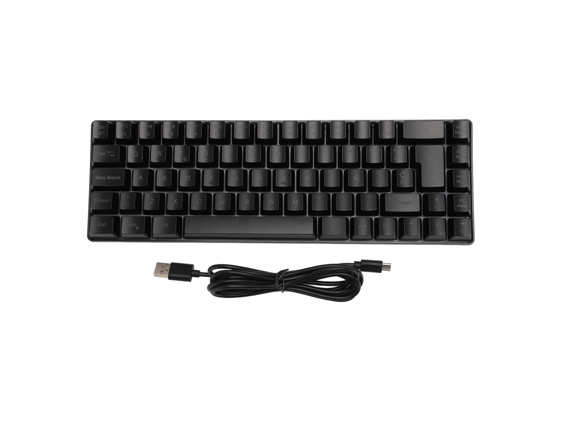 Teclado Mecánico Para Juegos Con Cable, 68 Teclas, Rgb, Ergonómico, Usb 2.0, Compatible Con Windows E Ios, Color Negro.