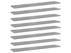 vidaXL Estantes estantería 8 uds aglomerado gris hormigón 100x20x1,5cm