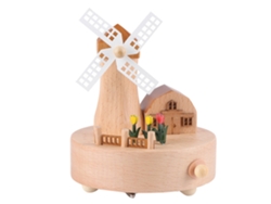 Caja de música de madera de color claro para decoración del hogar, regalo de cumpleaños.