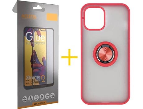 Carcasa + Protector de Pantalla para iPhone 11 ACCETEL Rojo