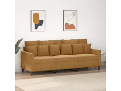 Sofá De 3 Plazas | Sofá De Salón | Sofá De Descanso Terciopelo Marrón 180 Cm