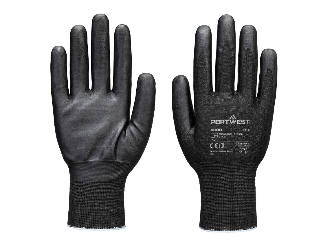 Guante de nitrilo tungsteno Cut F21 A9, resistencia y comodidad, negro, talla M, Portwest