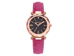 Reloj De Pulsera De Cuarzo Para Mujer Yolako Con Correa De Piel Sintética Rosa Y Roja.