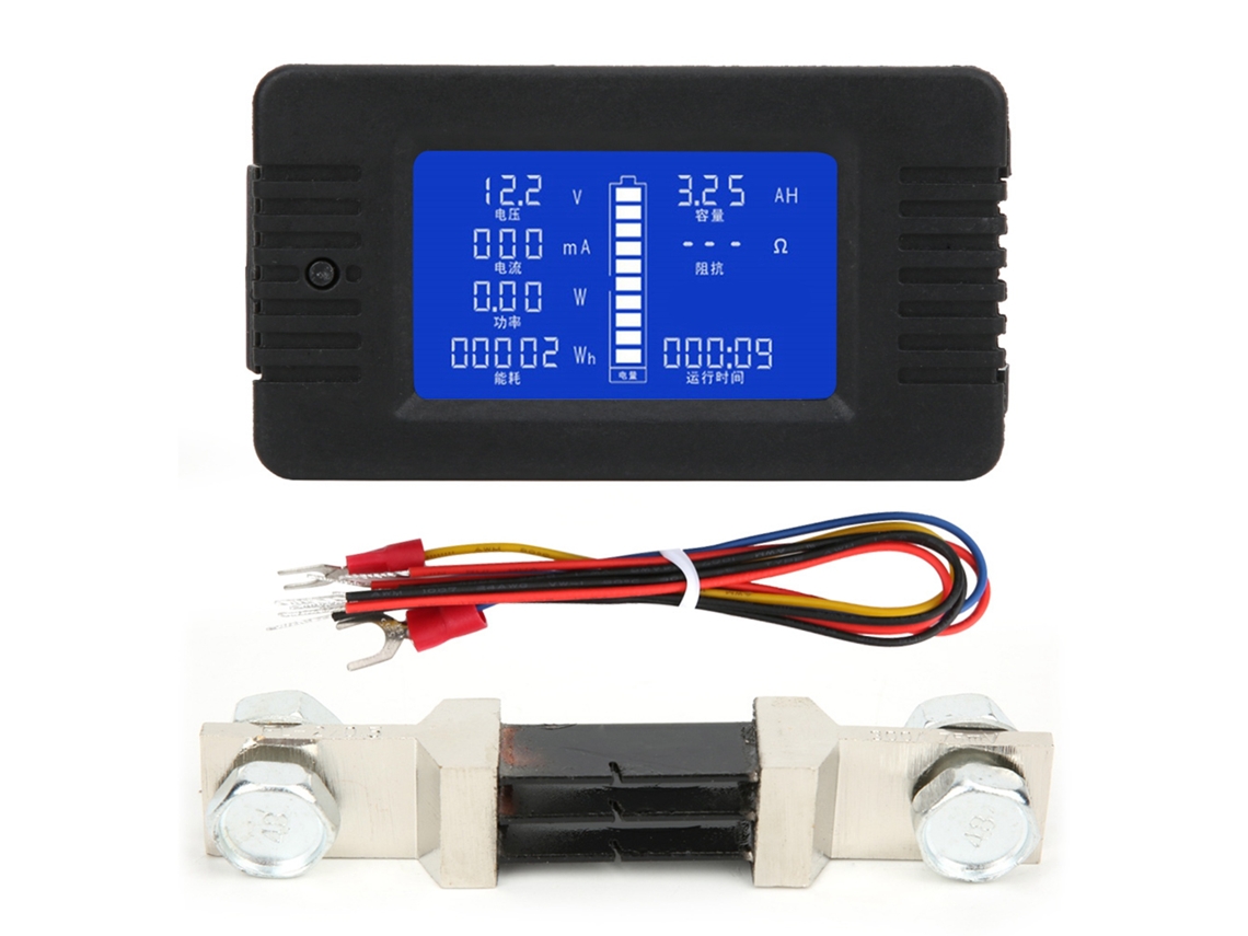 Pzem-015 Medidor De Baterías Multifuncional Con Pantalla Lcd Y Shunt 300a Detector De Baterías Digital