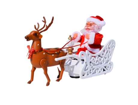 Regalos de juguete de Navidad Papá Noel y ciervo Juguete de coche eléctrico de Navidad con música Reno con trineo