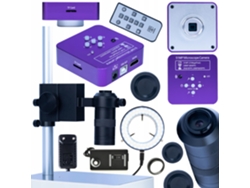 Microscopio Puppis Pink Pro 4 en 1: cámara HDMI/USB de 51 MP | Lente 100x | Iluminador LED