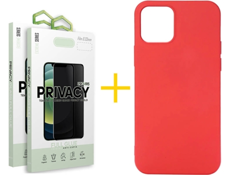 Carcasa + 2 Protectores de Pantalla para iPhone 12 Pro Max SKYHE Rojo