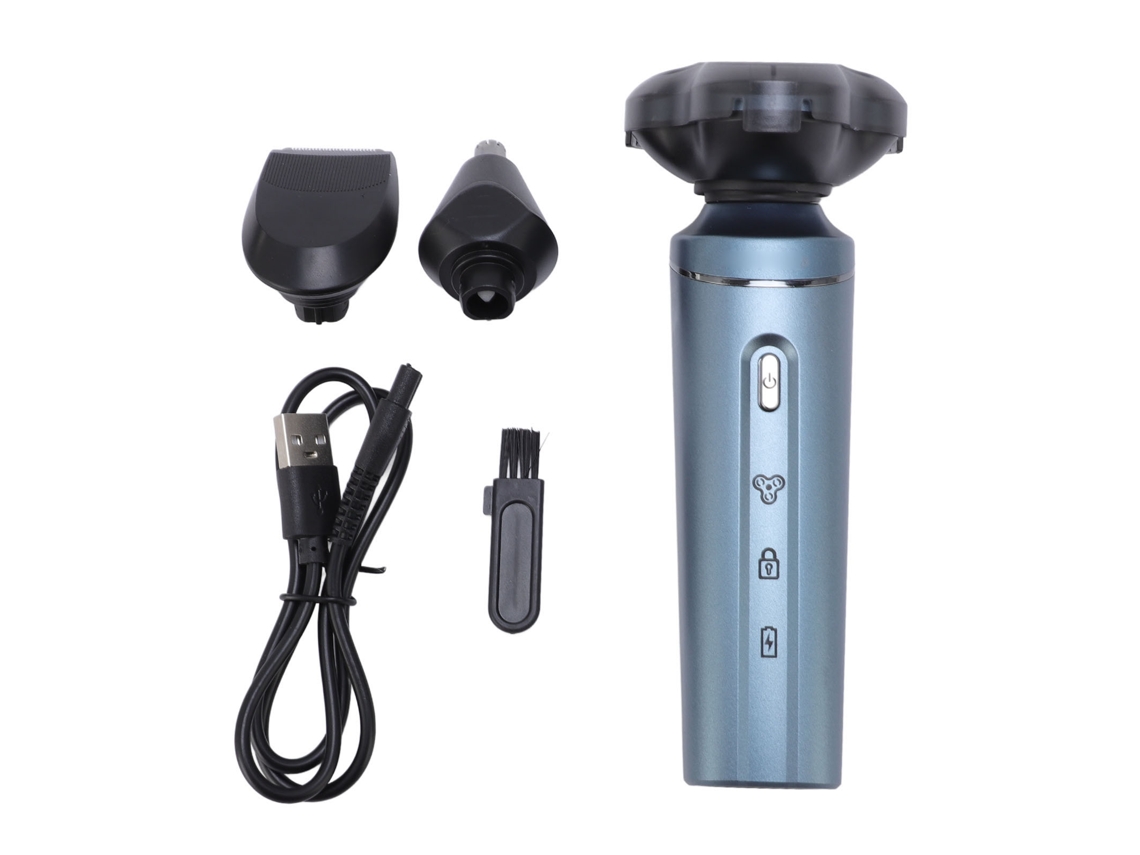 Recortadora de barba eléctrica Aetheria 3 en 1 con 3 cabezales oscilantes, lavable en todo el cuerpo, 600 mAh para hombres.