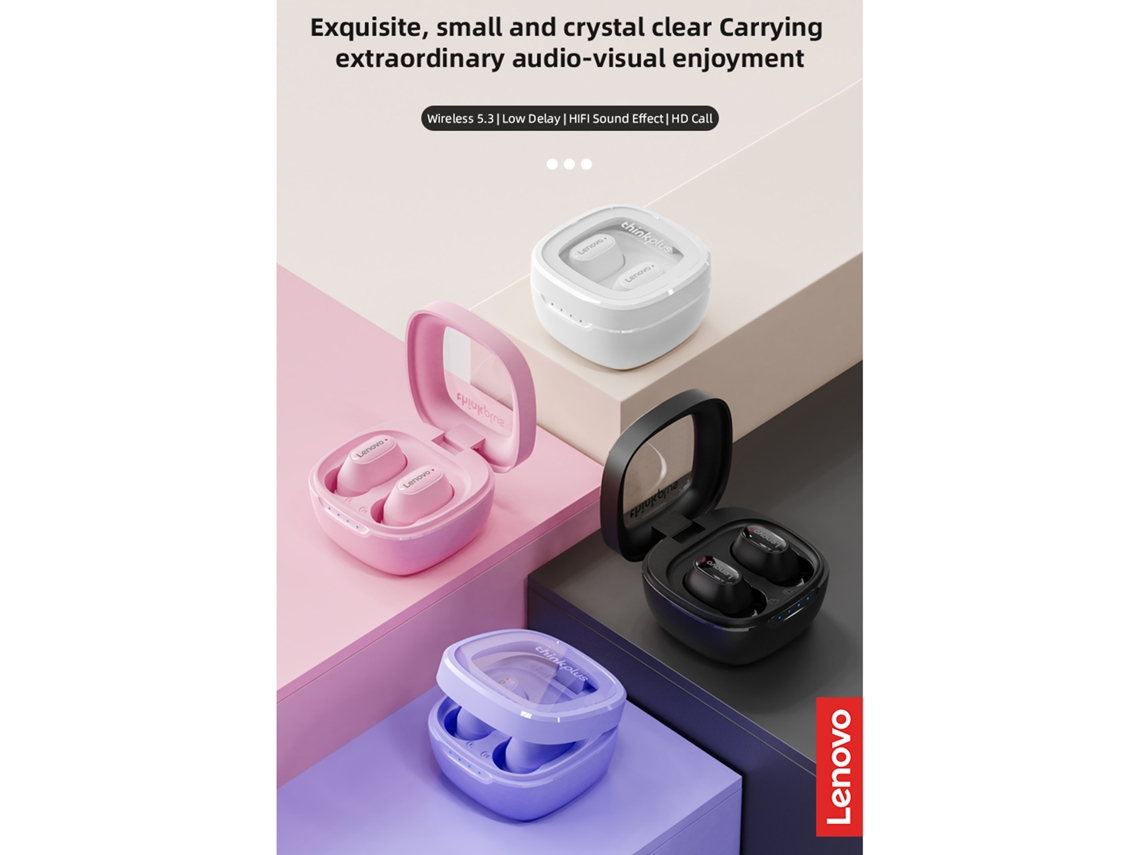 Lenovo Xt62 Fones De Ouvido True Wireless Bt5.3 Baixa Latência Controle Táctil Com Microfone Estojo De Carregamento 300mah