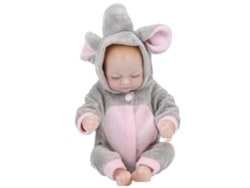 Mini Muñeca Bebé De Silicona Con Ojos Cerrados, Juguete De Baño Para Niñas, Rosa Y Gris.