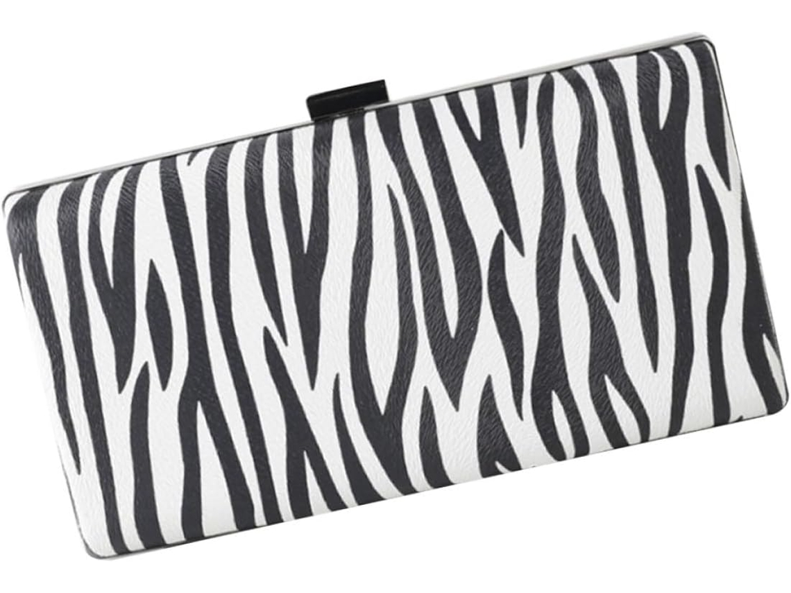 Bolso De Mano De Noche Ciieeo Para Mujer, Estampado De Cebra Blanco, De Pu, Bolso De Fiesta, Bolsa De Almacenamiento.