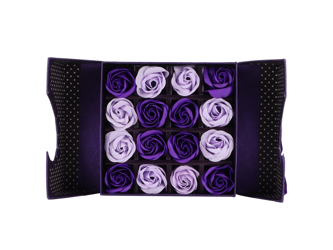 Caja De Regalo Con Rosas Artificiales De Pe Con Degradado Morado Para Cumpleaños, Bodas Y San Valentín.