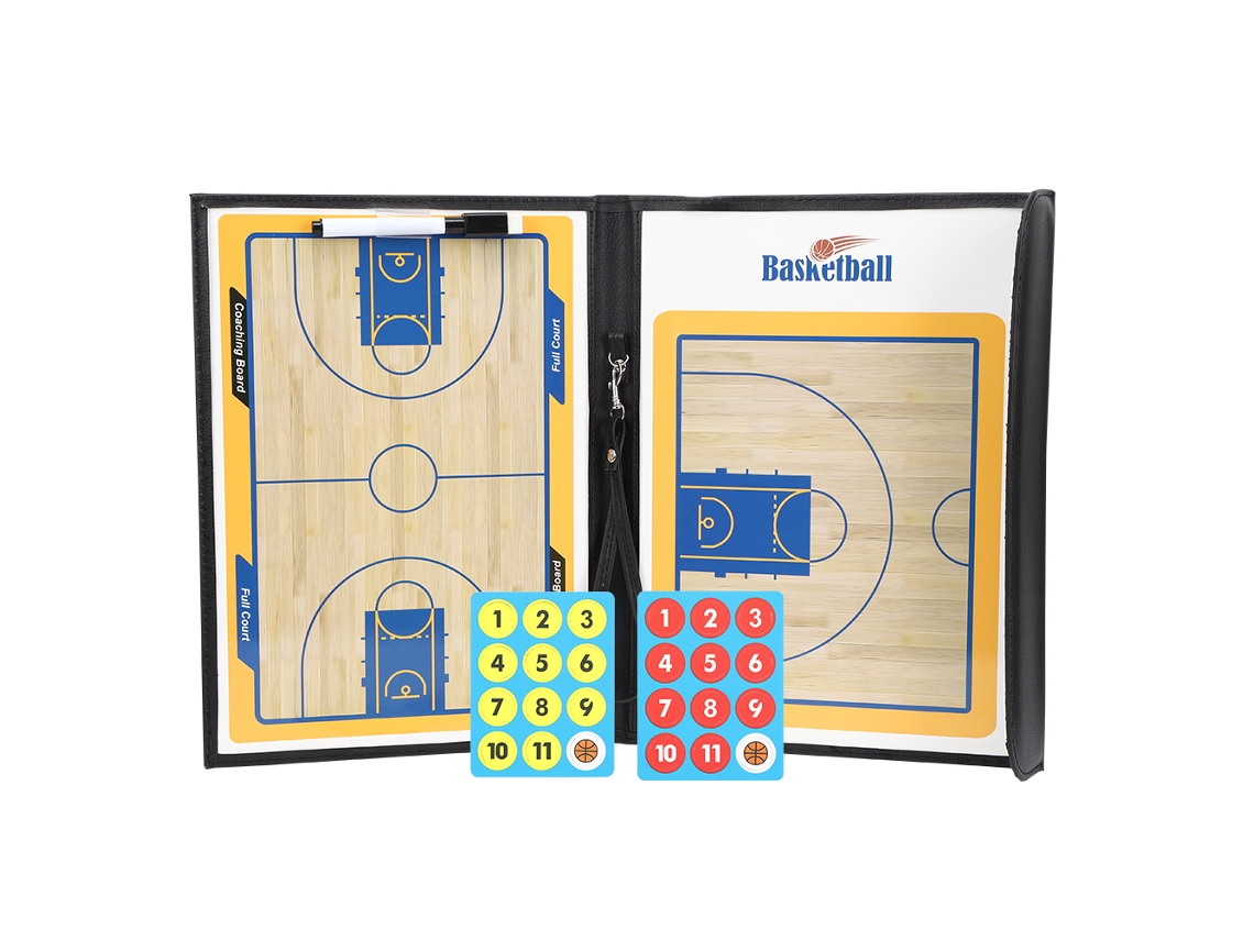 Tablero De Táctica Deportiva Plegable De Cuero Pu Impermeable Antideslizante Magnético Para Entrenadores De Baloncesto