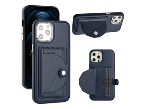 Funda Mobile Phone Cases Shockproof With Card para iPhone 12 Pro Max Piel Marrón