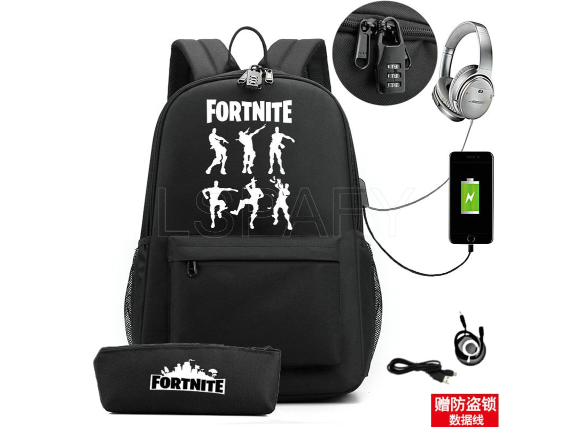 FORTNITE Mochila USB recargable imprimible para estudiantes