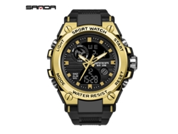 Reloj Electrónico Deportivo Multifuncional Luminoso Para Hombre (negro Y Dorado), Resistente Al Agua, Estilo Harajuku.