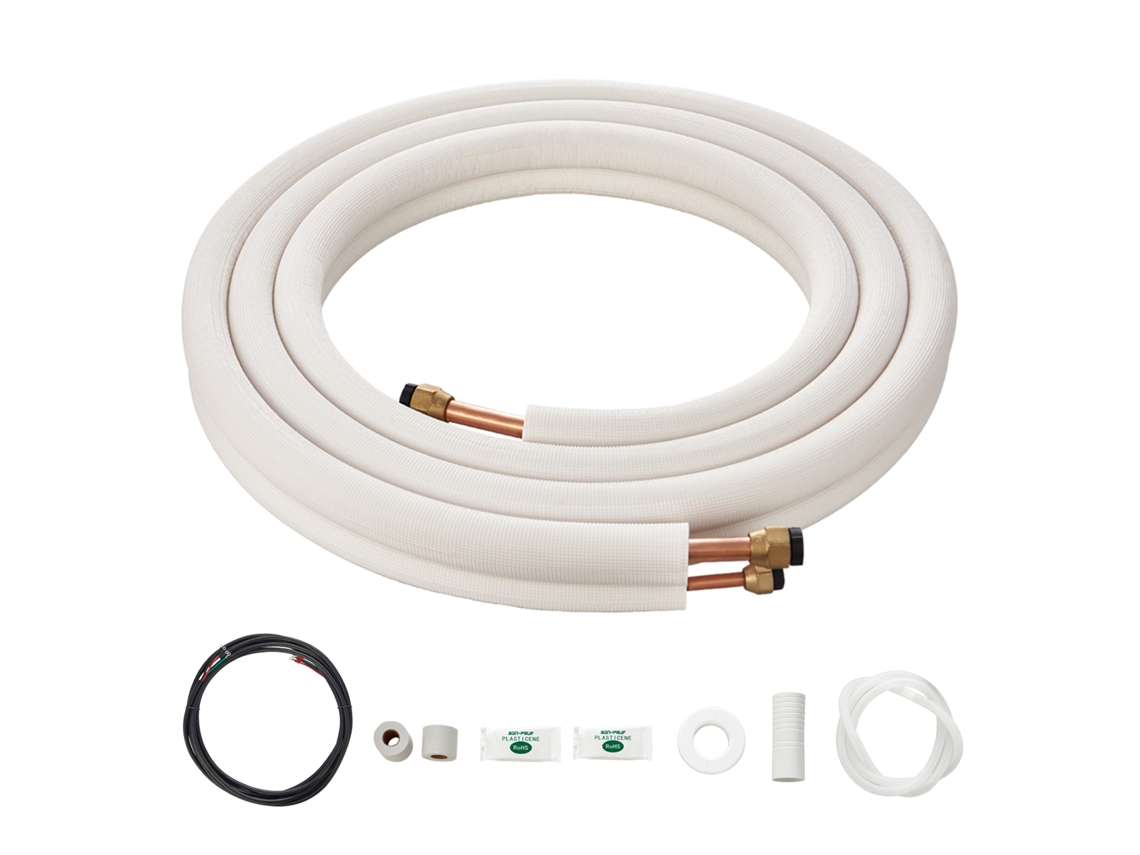 Juego de minilíneas divisorias Succebuy de 9,5 x 15,9 x 4876,8 mm, tubo de cobre de CA con cable de conexión