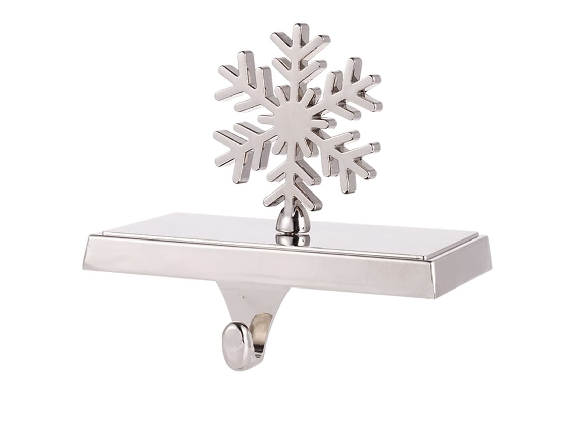 Colgador De Calcetines Navideños De Metal Plateado Es Ideal Para Decorar El Árbol De Navidad Y La Chimenea. Su Diseño Ergonómico Lo Hace Prá