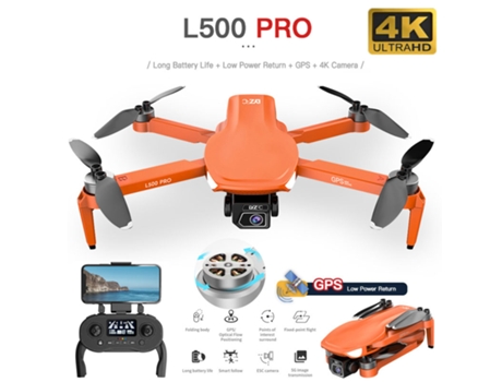 Dron de control remoto GPS L500Pro (4K - Duración de la batería: 25 min - Naranja) YIZHOOD