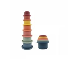 Vasos apilables, juguetes de construcción para bebés, vasos apilables de silicona, juguetes educativos para niños Elisefashion
