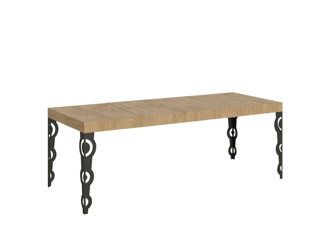 Mesa extensible 90x180/284 cm Karamay Premium Roble Natural estructura Antracita ITAMOBY