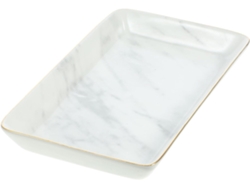 Bandeja Grande De Cerámica Para Joyas Con Elegante Diseño De Mármol, Organizador Multifuncional.