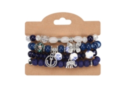 Conjunto de 4 pulseras apilables de estilo bohemio (azul) Specment