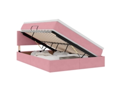 Syfax™ Cama De Almacenamiento Led Con Colchón Rosa 140 X 200 Cm