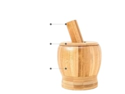Moedor De Bambu Pequeno Com Tampa: Preserva O Aroma E Evita Respingos Ao Moer Alho E Especiarias.