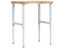 Maison Exclusive - Banco De Trabajo Rectangular Madera Maciza 80x60x(73-99,5) Cm