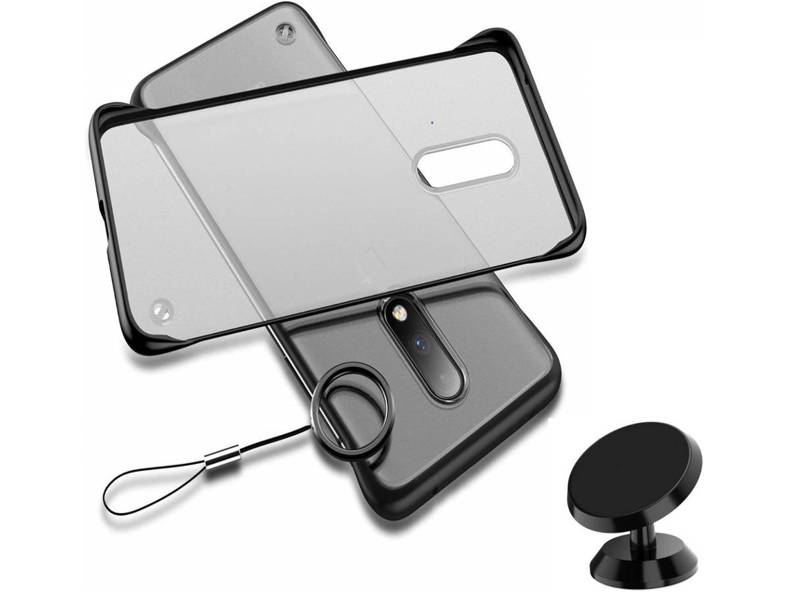 Kit Carcasa y Soporte Magnético Realme 5 Pro Bumper Transparente