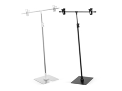 Juego De 2 Soportes Ajustables En Forma De T Para Paneles, Fabricados En Acero Inoxidable Y Aluminio Negro.