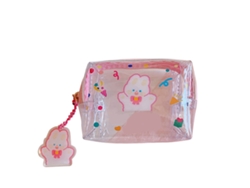 Neceser Portátil De Pvc Transparente E Impermeable, Mini Neceser De Viaje Con Diseño De Conejito Adorable.
